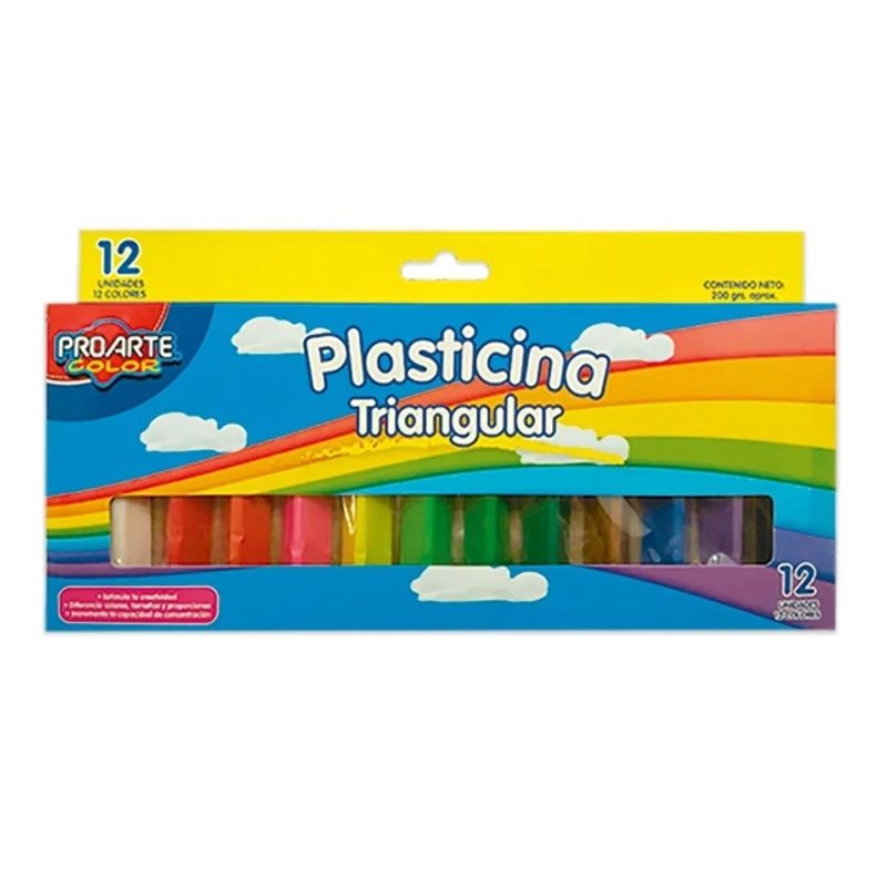 GENERICO - Plastilina Triangular Multicolor 12 Unidades