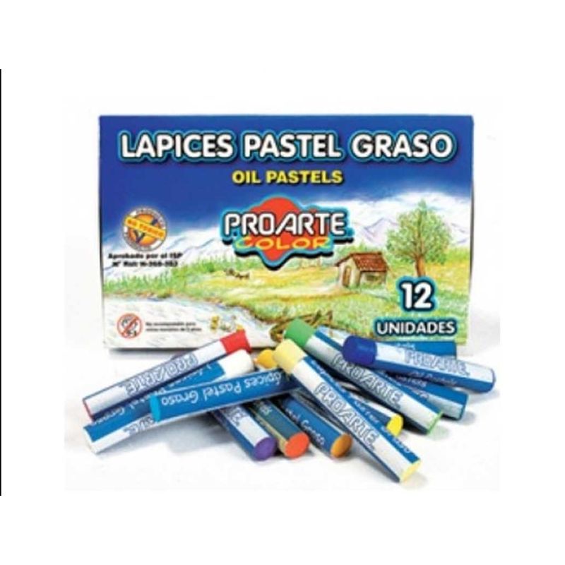 GENERICO - Lapices Pastel Graso Oil Pastels 12 Unidades Multicolor