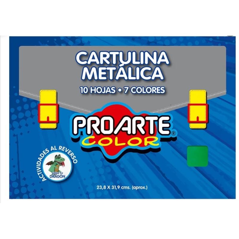 GENERICO - Cartulina Metalica Pro Arte Color De 10 Hojas