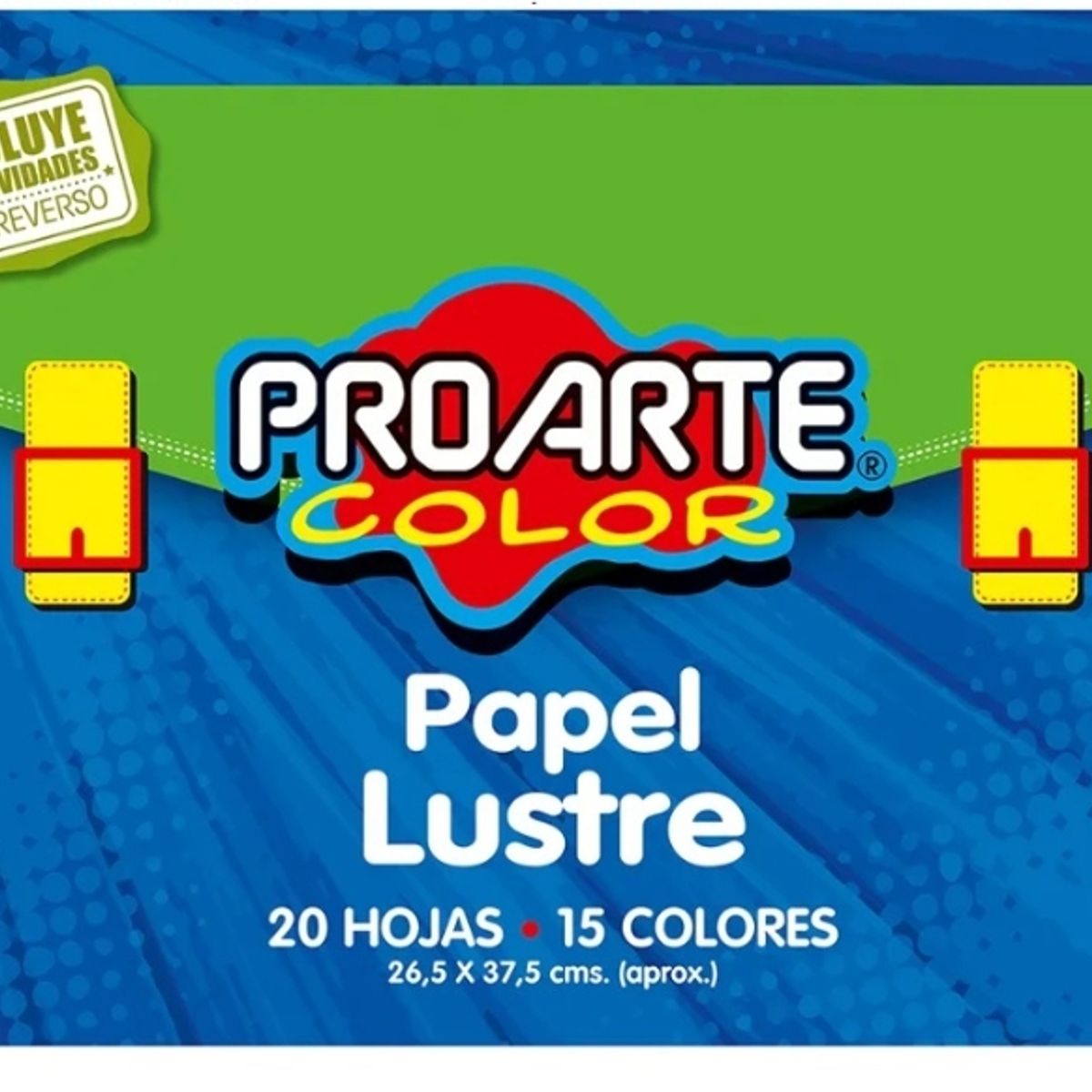 GENERICO - Papel Lustre Azul De 20 Hojas 15 Colores