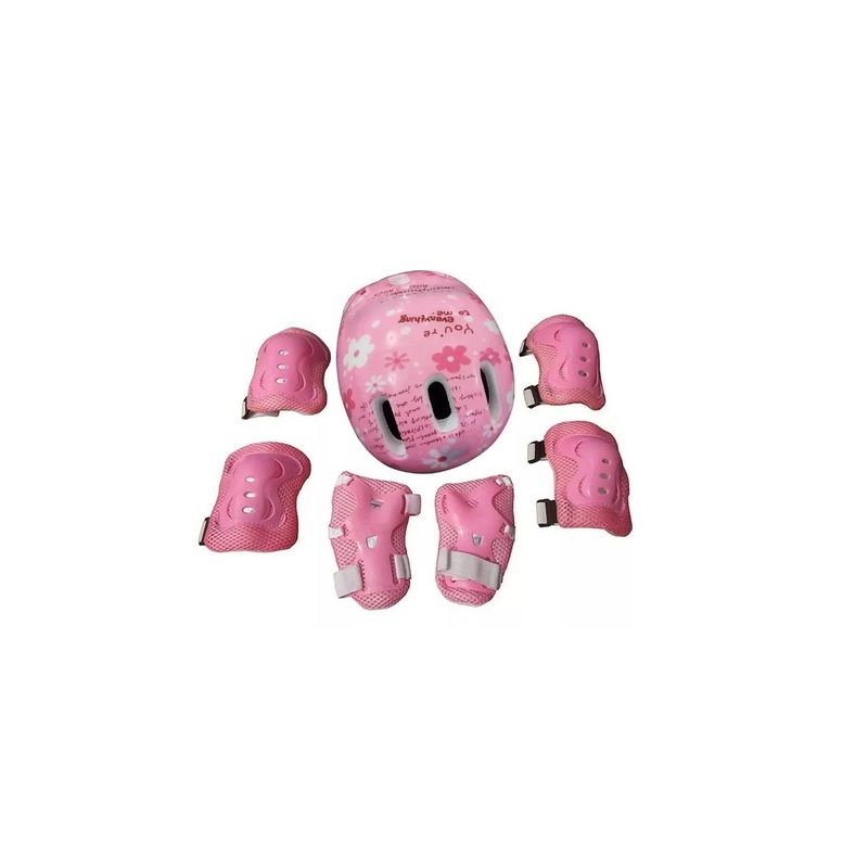 GENERICO - Set Protección Niñas Casco Rodilla Codo Mano