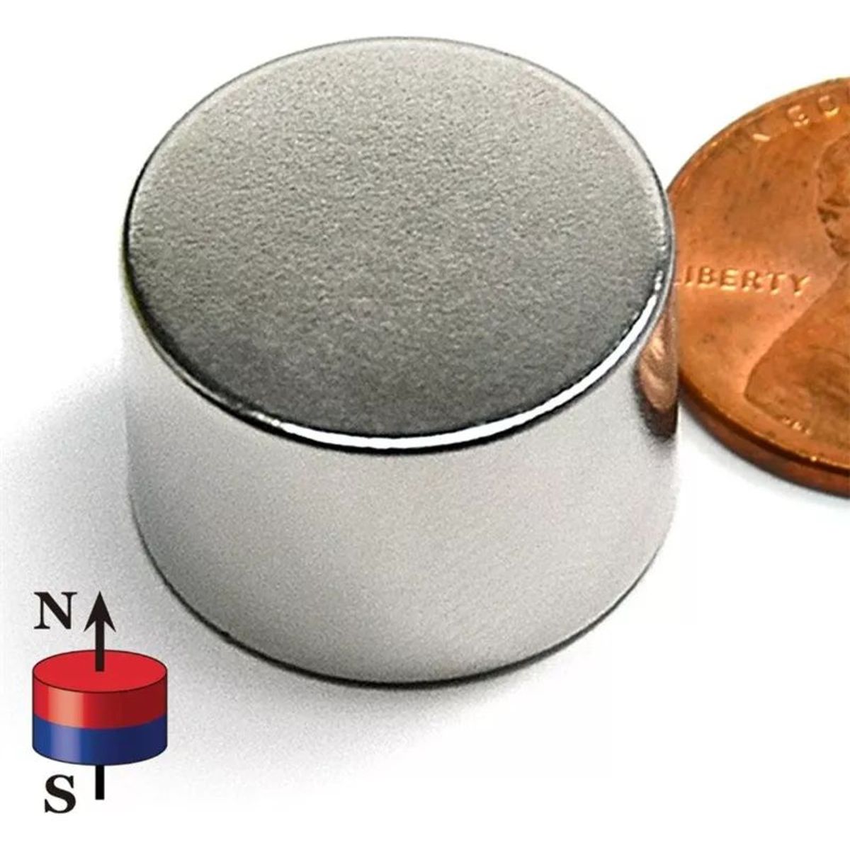 KUANGYE - Iman Neodimio N52 Cilindro 20 X 25 Mm Super Fuerte Bio