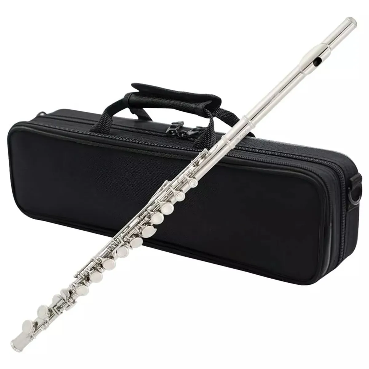 KUANGYE - Flauta,flauta Traversa De Níquel C Célula Cerrada 16 Hoyo.