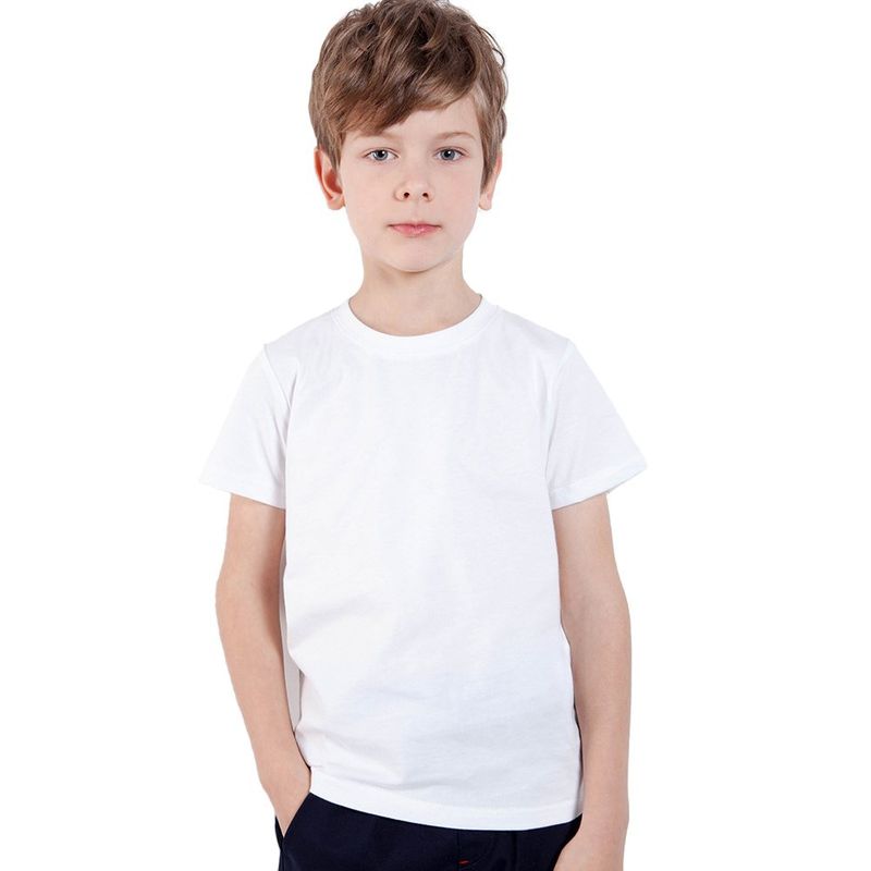 EVERSO - Pack 3 Camisetas Niño Manga Corta Algodón Blanco Unisex