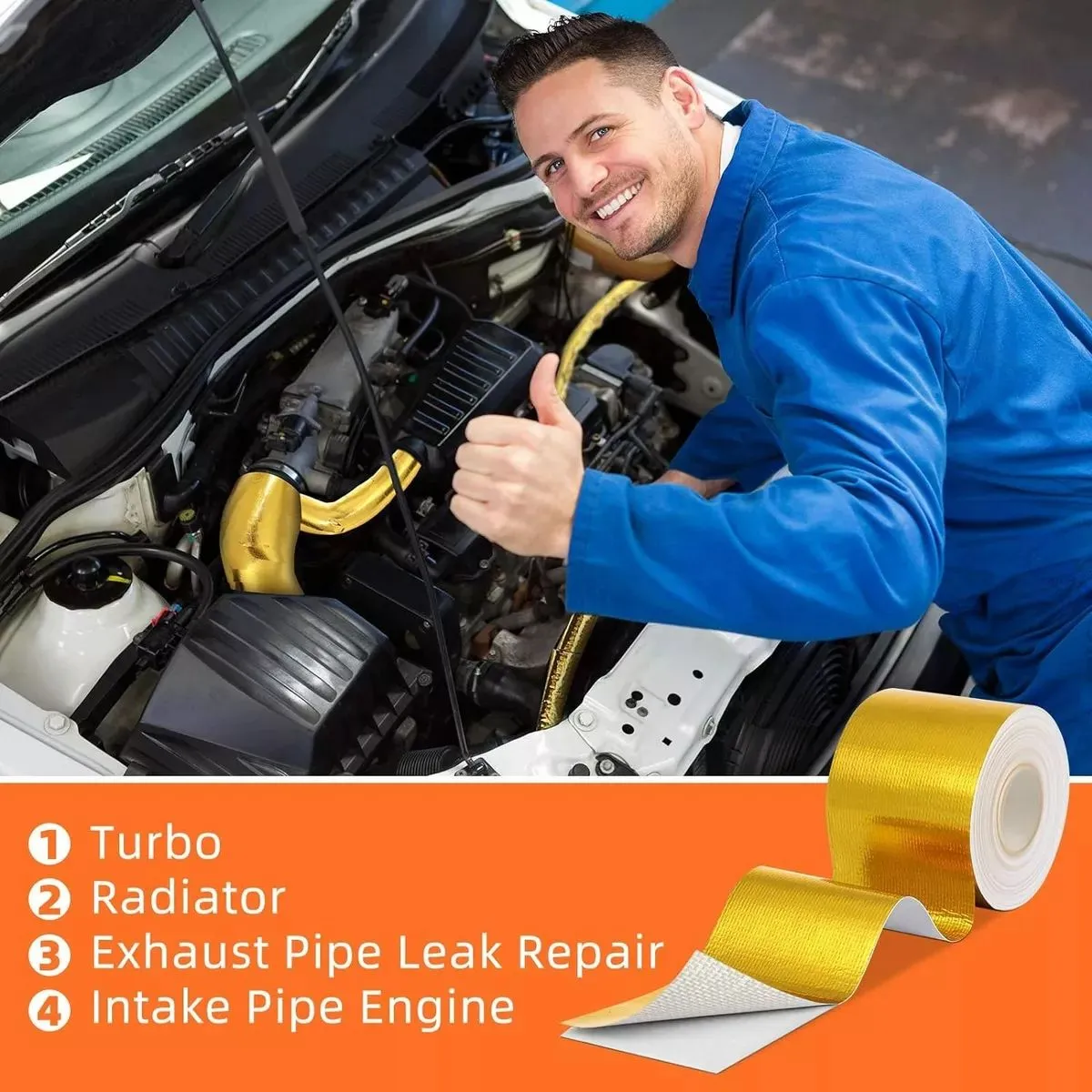 KUANGYE - Cinta Termica Induccion Aislante Dorada Alta Temperatura