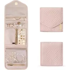 PAGANOOM - Organizador de joyas de viaje rollo de joyería plegable para anillos