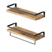 Estanteria Minimalista Moderna 2 Niveles Flotante De Madera