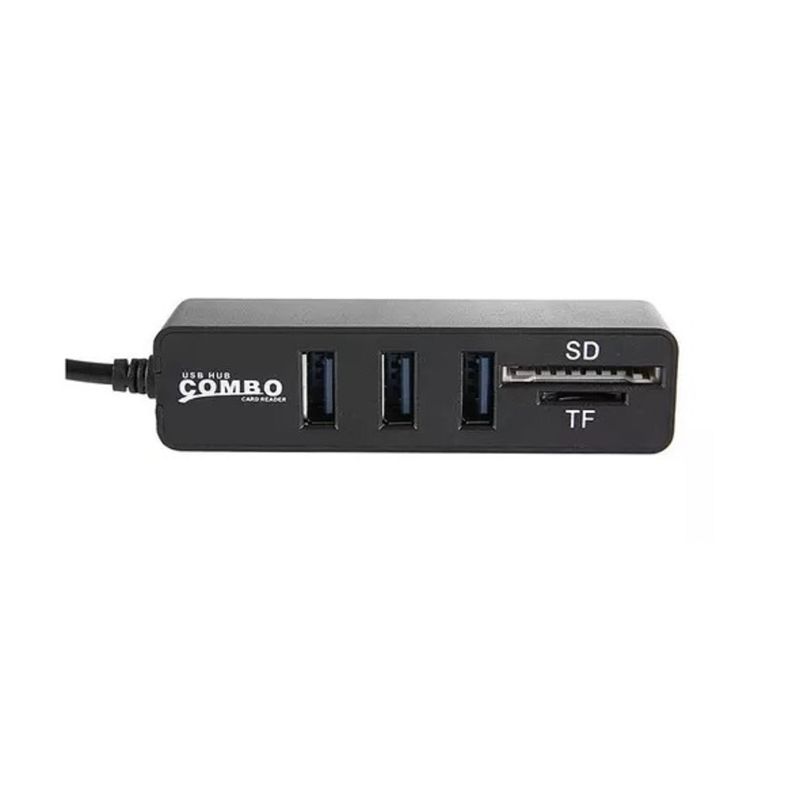 DM - ADAPTADOR USB DM HUB 3 PUERTOS Y LECTOR SD USB 2.0
