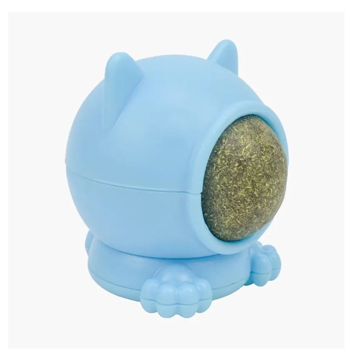 GENERICO - Bola de catnip adhesiva celeste con forma de gato