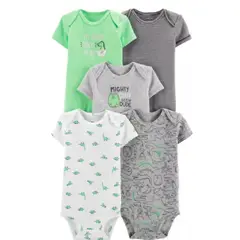 TEDMIMAK - Set de 5 bodys Lindo Dinosaurio Verde