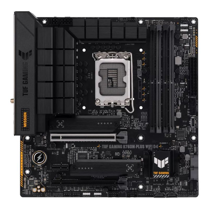 ASUS - Placa Madre Asus TUF B760M-PLUS D4 (LGA1700, DDR4 2133/5333, mATX)