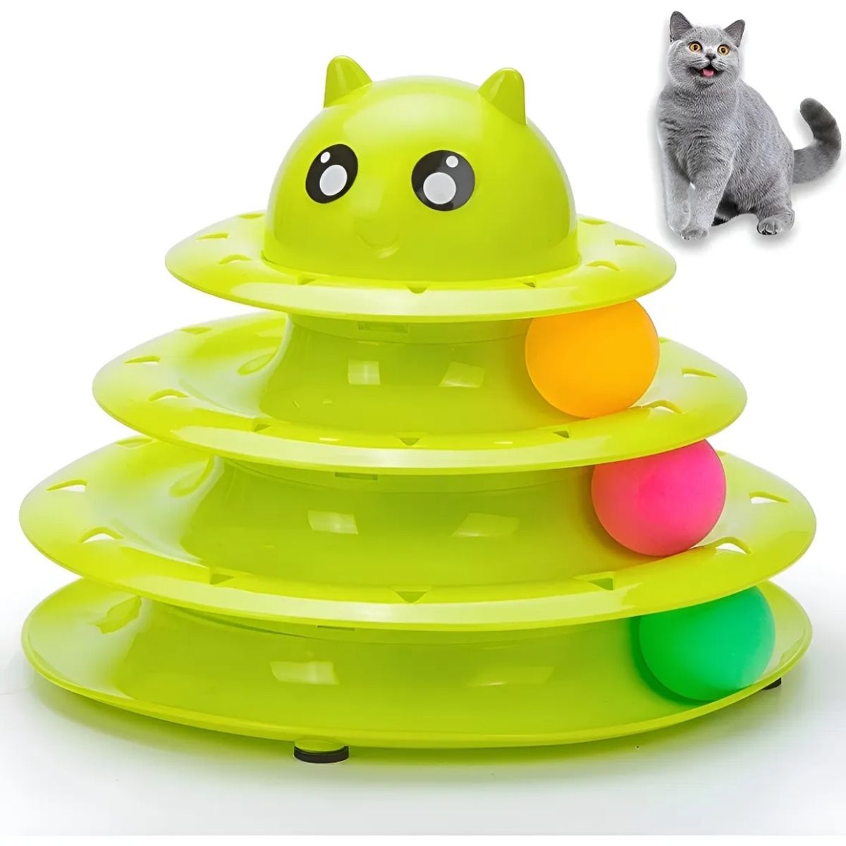 GENERICO - Juguete Para Gatos Mascotas 3 Niveles Con Pelotas
