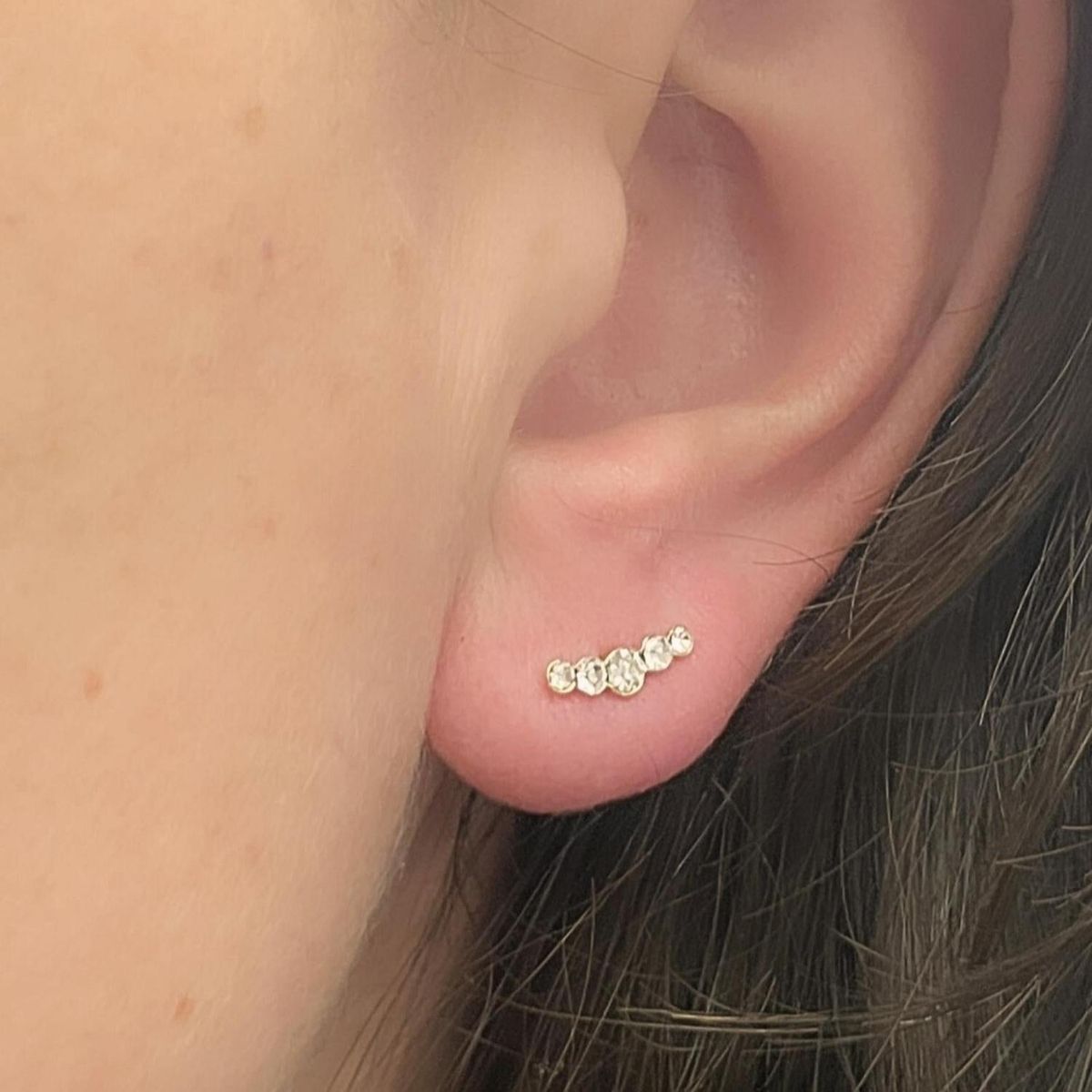 GOIA - Aritos 5 circones Gold de