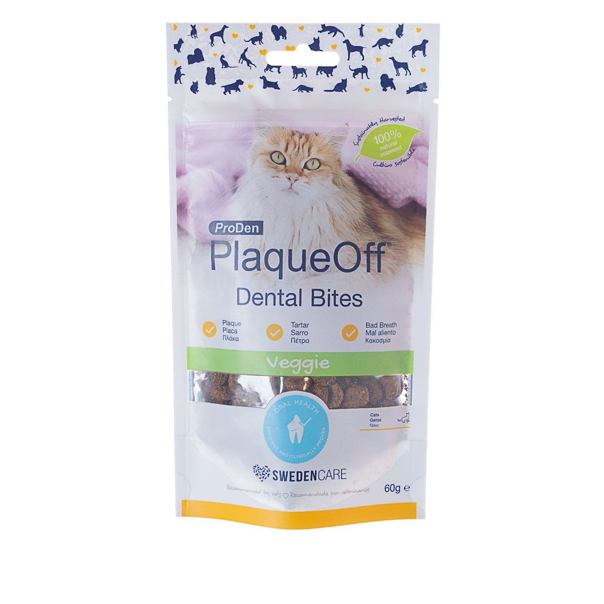 SUNIPET - PlaqueOff Dental Bites Gatos 60 gr
