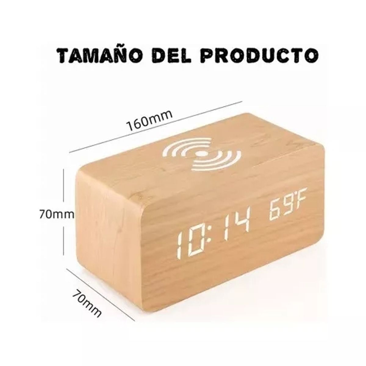 EDWINAYY - Reloj Despertador Con Cargador Inalámbrico Y Termómetro