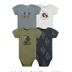 TEDMIMAK - Pack de 4 bodys manga corta de Cactus Bebé Niño