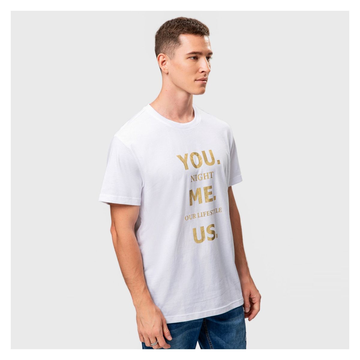FASHION'S PARK - Polera Hombre Night Print Blanco Fashion's Park