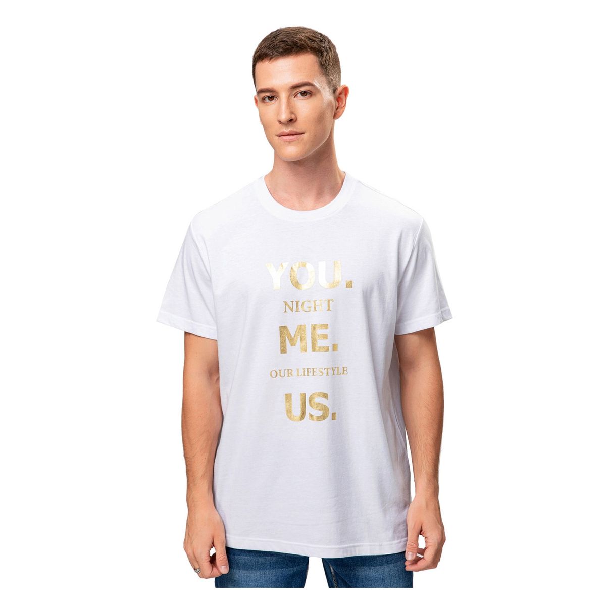 FASHION'S PARK - Polera Hombre Night Print Blanco Fashion's Park