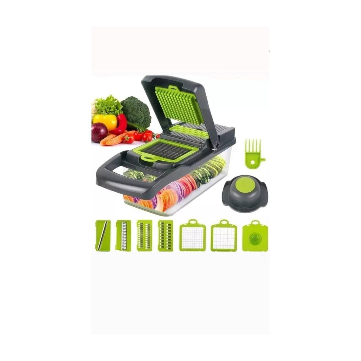 GENERICO - Rallador Picador Cortador Frutas Y Verduras Multiuso 14 En 1