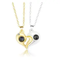 GENERICO - Set de Collares para Parejas con proyección te quiero en 100 idiomas