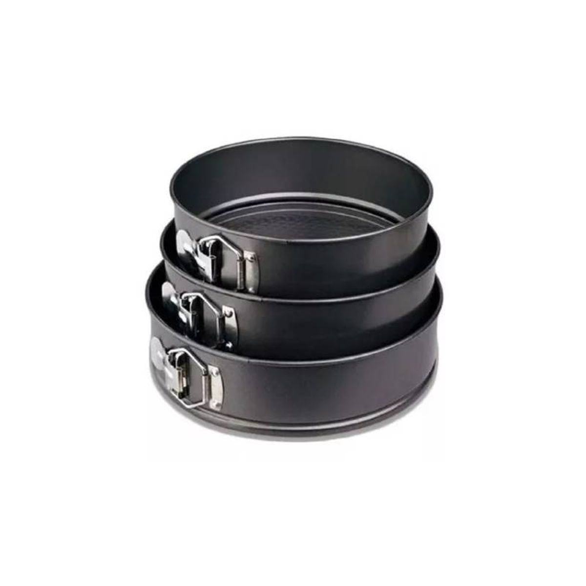 GENERICO - Set 3 Moldes Desmontable Redondo Queque Torta Bizcocho Metal