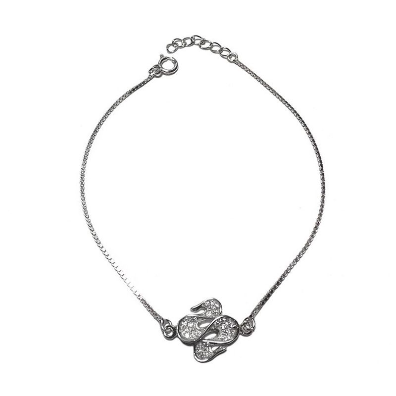 ANDREA COGGIOLA JOYAS - Pulsera Circón Figura Plata Fina 925