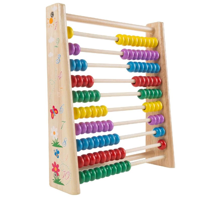 GENERICO - Ábaco Didáctico De Madera Para Niños Tablero 10 Filas Diseño