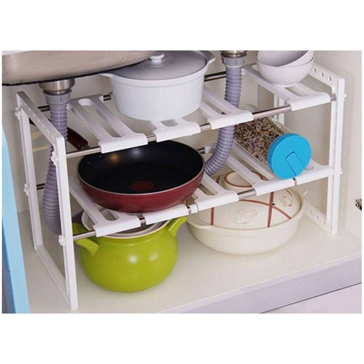 GENERICO - Organizador de Cocina Multiuso Estante Blanco