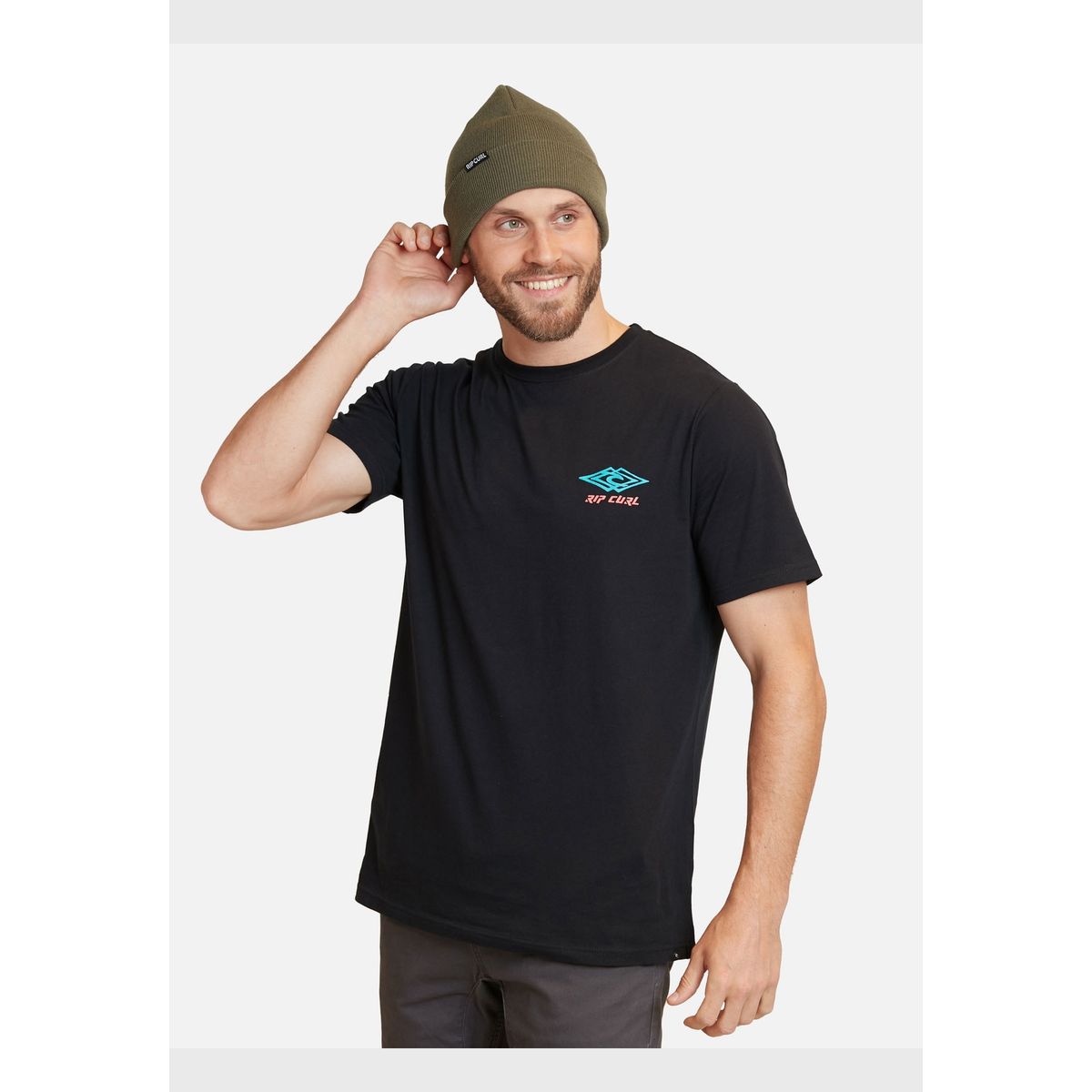 RIP CURL - Polera Double Ups Ss Tee Negro Hombre Rip Curl