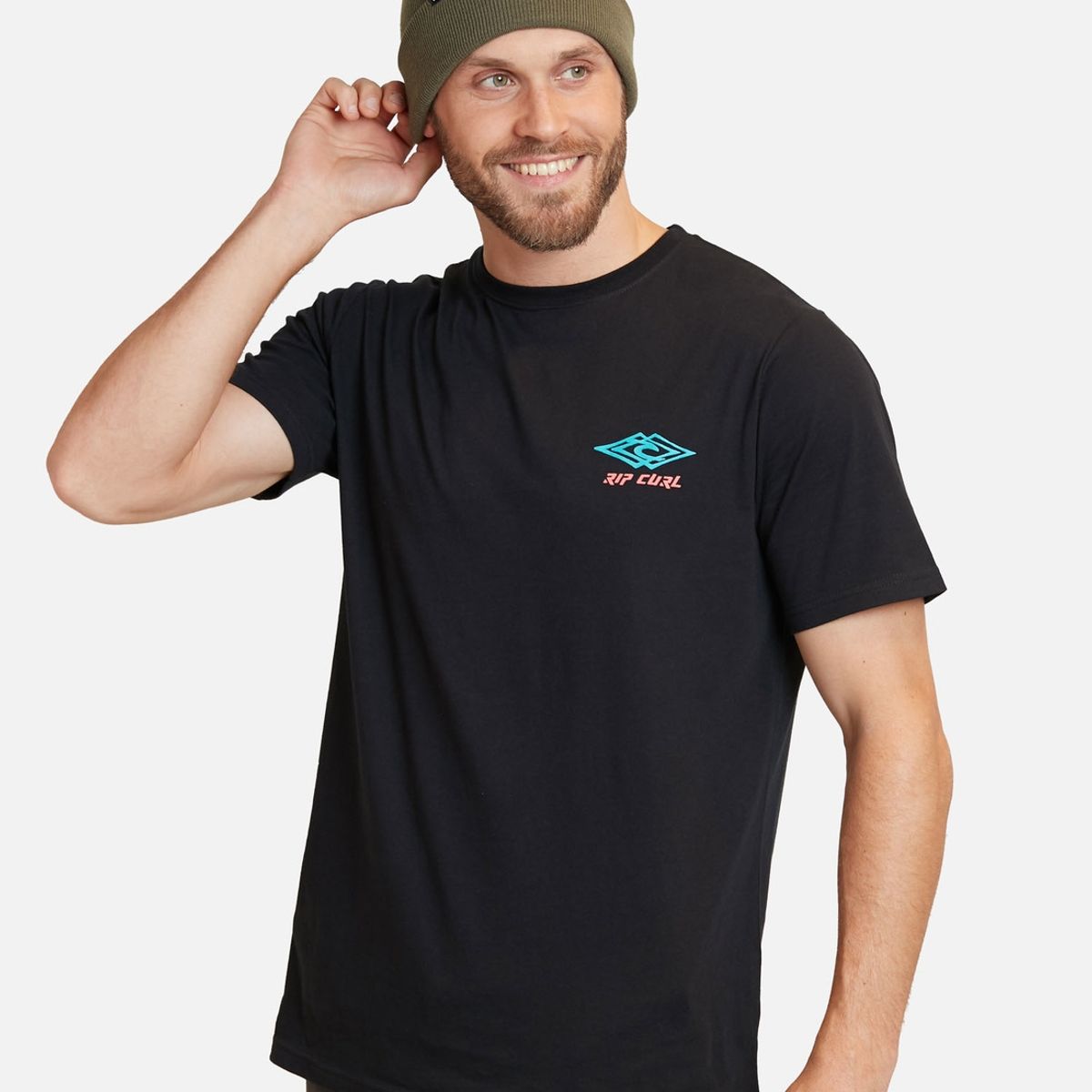 RIP CURL - Polera Double Ups Ss Tee Negro Hombre Rip Curl