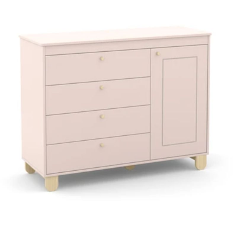 KIDSCOOL - COMODA ZUPI CON PUERTA ROSADA