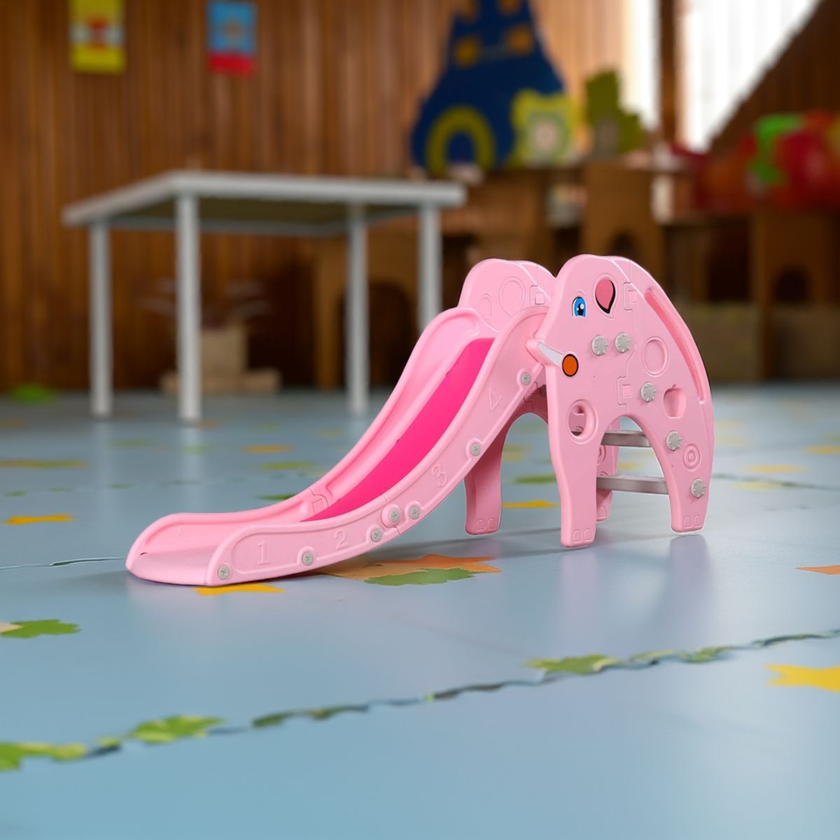 IGPRO - Resbalin Elefante 2 En 1 Con Aro Baloncesto Rosado