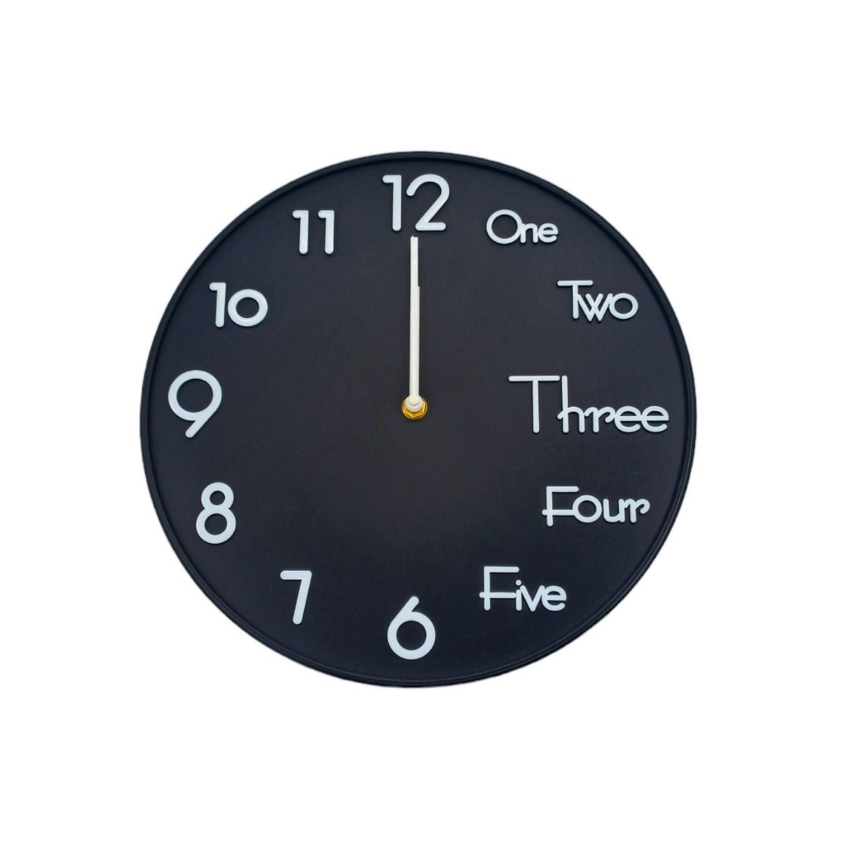 MOGA - Reloj Pared Mural Redondo 30cm Pvc Negro