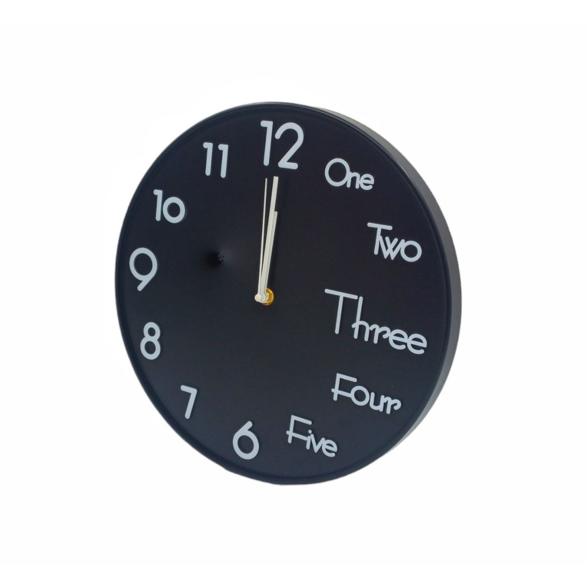 MOGA - Reloj Pared Mural Redondo 30cm Pvc Negro