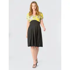 BOUS - Vestido Noruega Estampado Amarillo