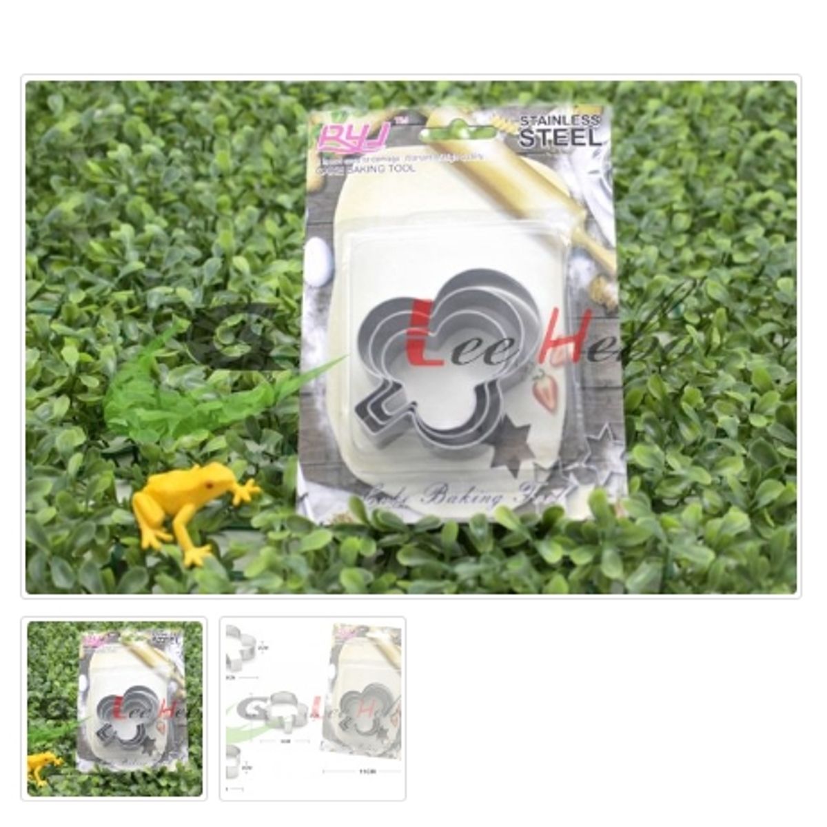 GENERICO - Cortador De Galletas 3 Piezas Acero Inoxidable Figura Trebol