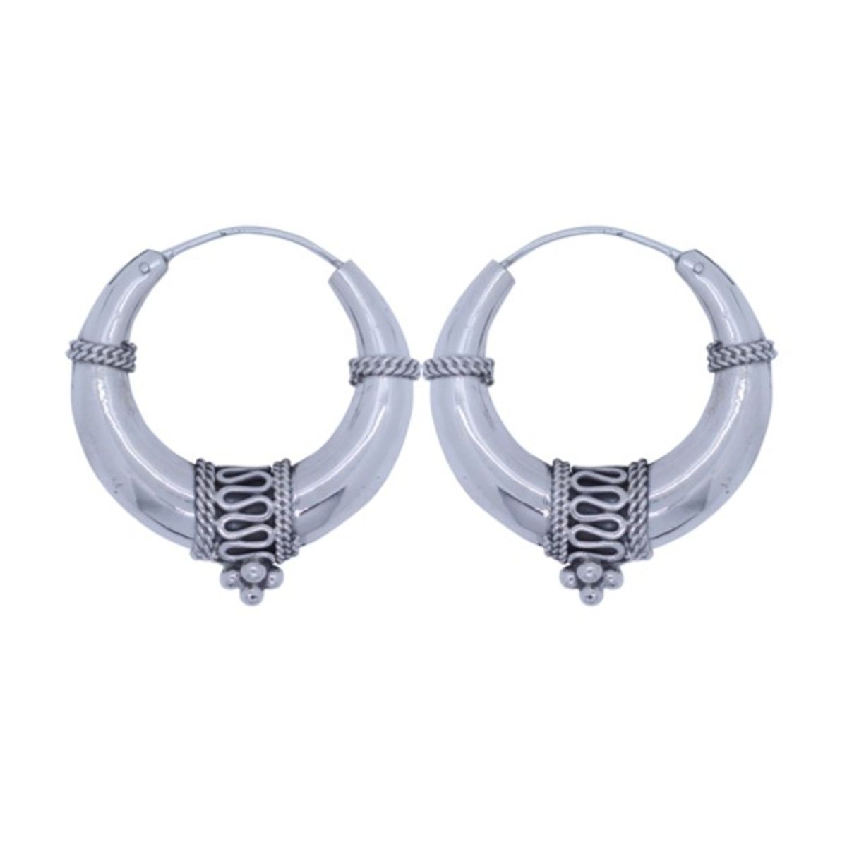 ALUNA JOYAS - Argollas Plata Unisex Bali.-