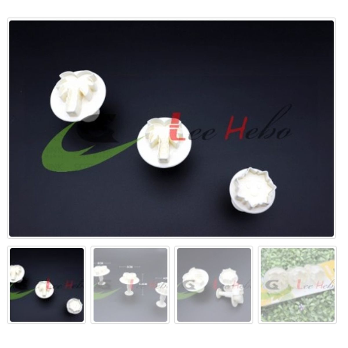 GENERICO - Cortador De Galletas 3 Piezas Plastico Figura Palmera-Sol