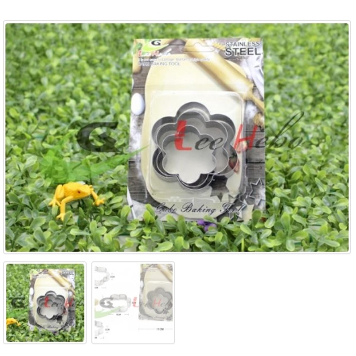 GENERICO - Cortador De Galletas 3 Piezas Acero Inoxidable Figura Flor