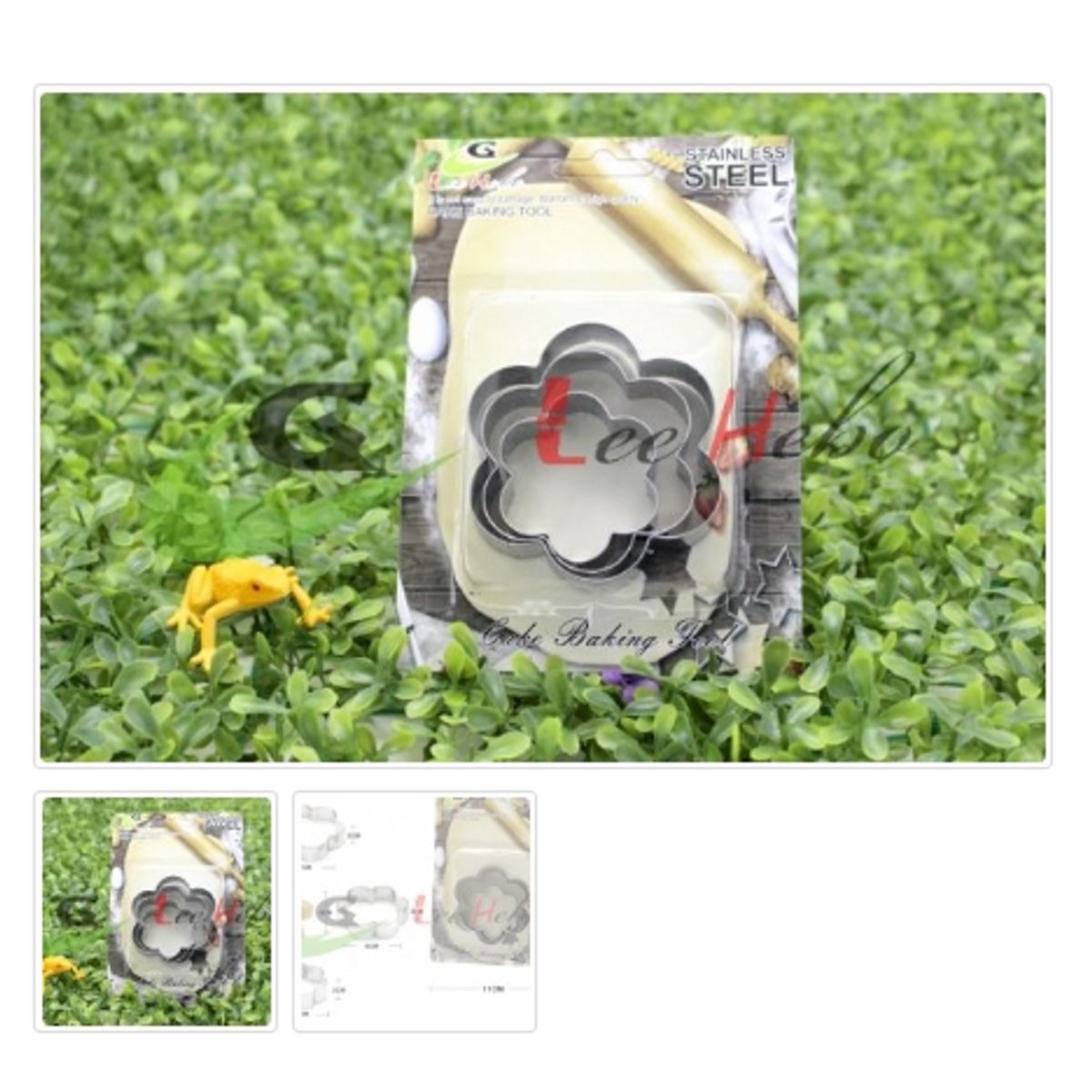 GENERICO - Cortador De Galletas 3 Piezas Acero Inoxidable Figura Flor