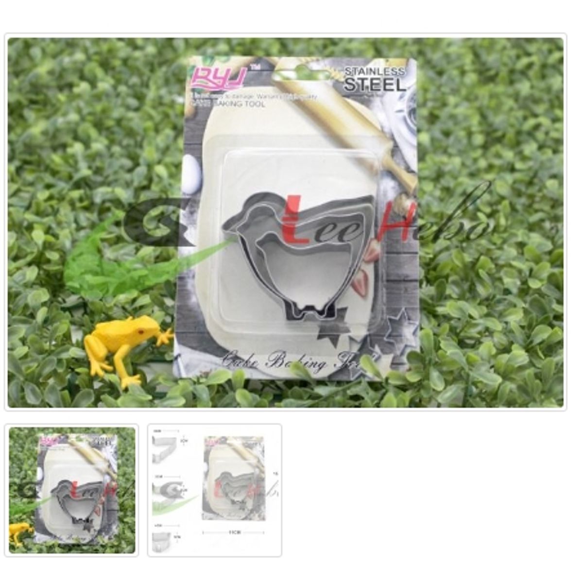 GENERICO - Cortador De Galletas 3 Piezas Acero Inoxidable Figura Pajarito