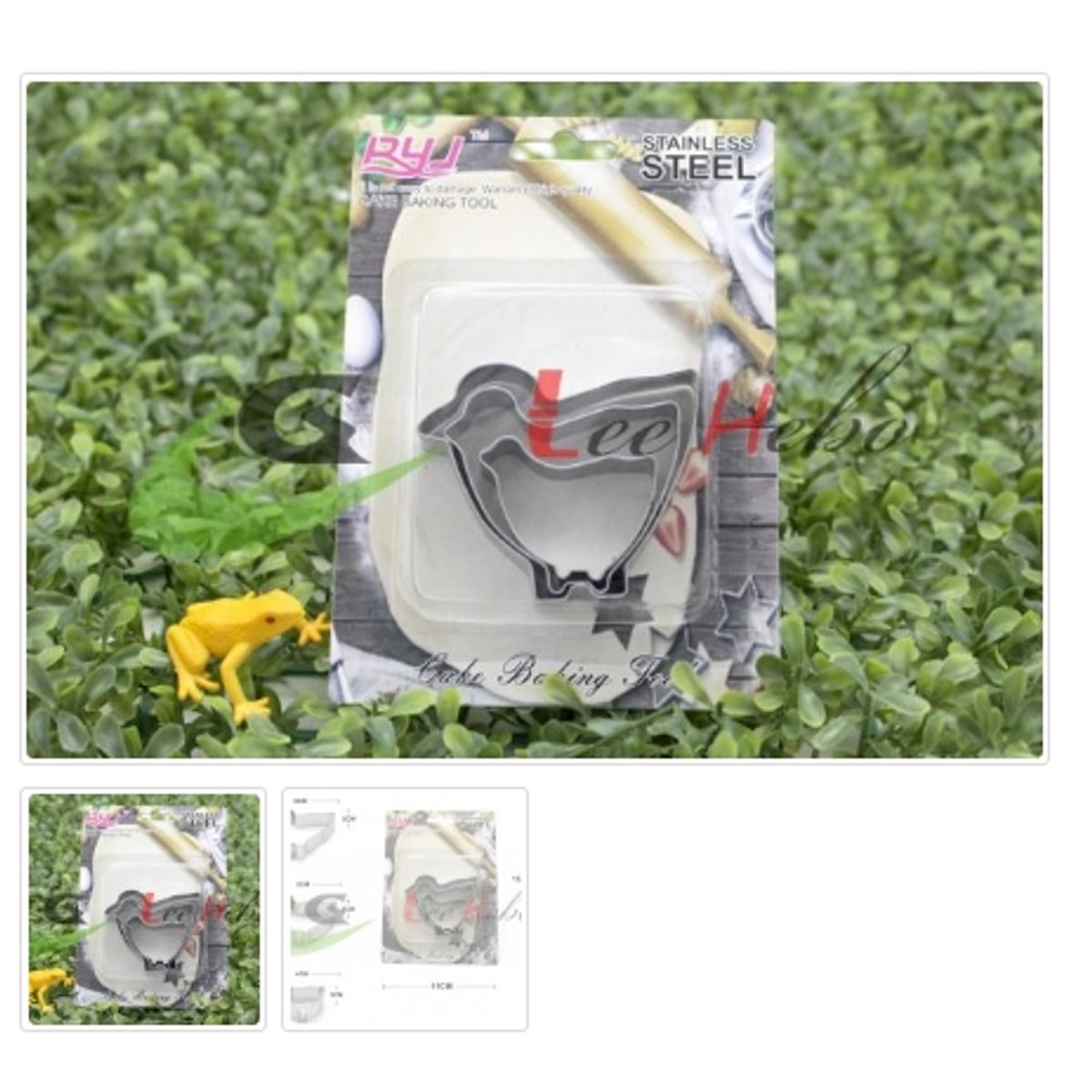 GENERICO - Cortador De Galletas 3 Piezas Acero Inoxidable Figura Pajarito