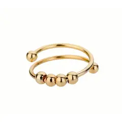 GENERICO - Anillo dorado antiansiedad giratorio mujer