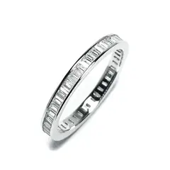 COGGIOLA - Anillo Cintillo Circón Plata Fina 925