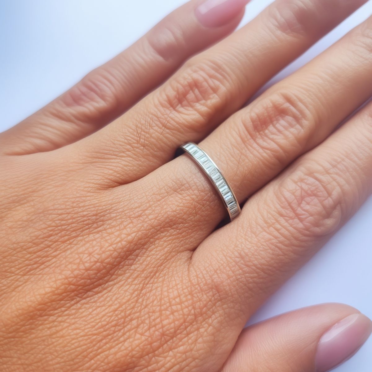 COGGIOLA - Anillo Cintillo Circón Plata Fina 925