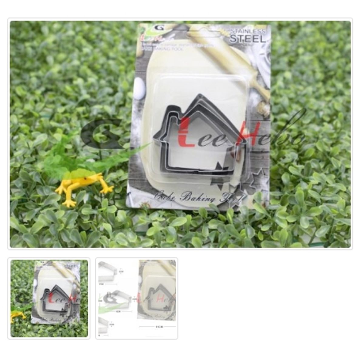 GENERICO - Cortador De Galletas 3 Piezas Acero Inoxidable Figura Casa