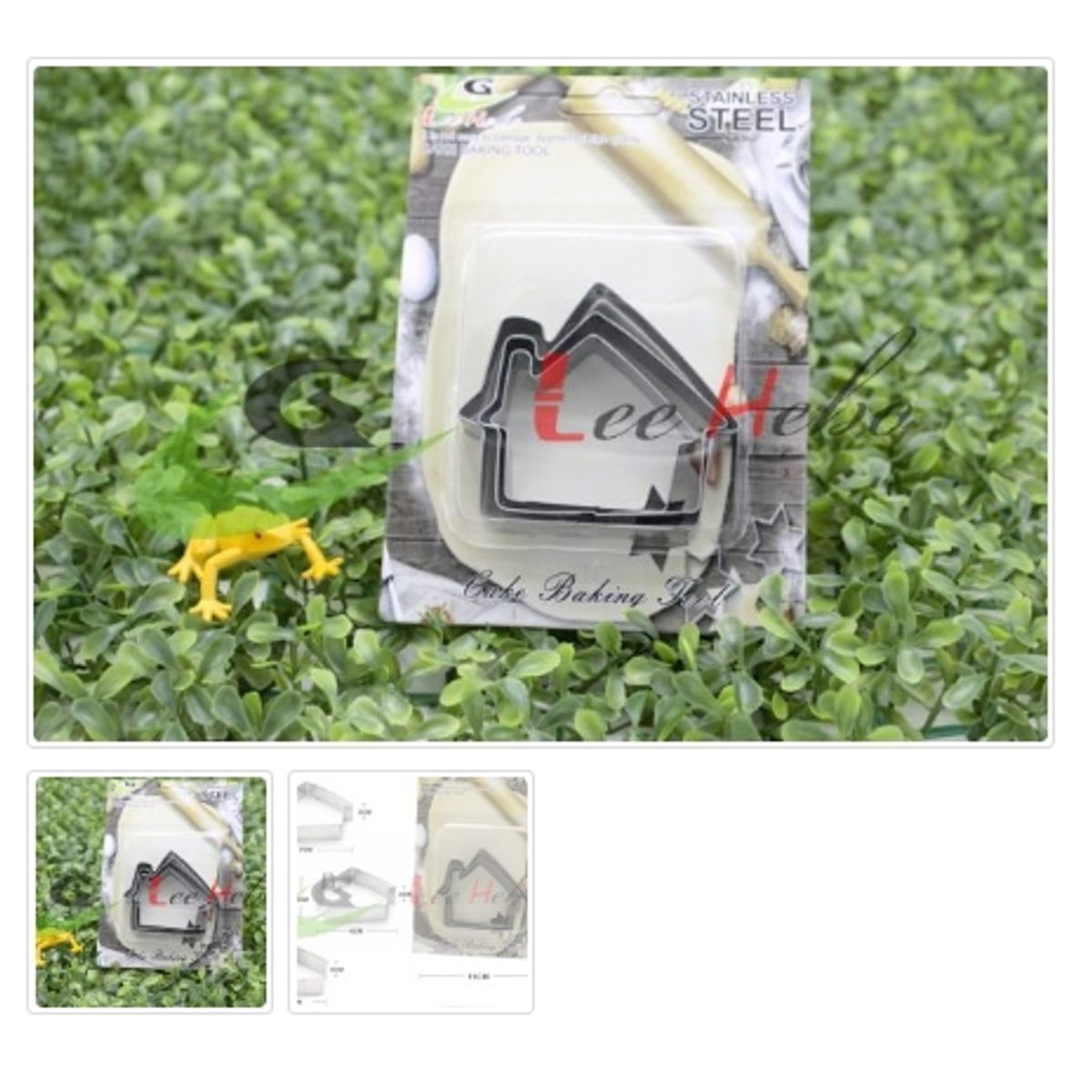 GENERICO - Cortador De Galletas 3 Piezas Acero Inoxidable Figura Casa