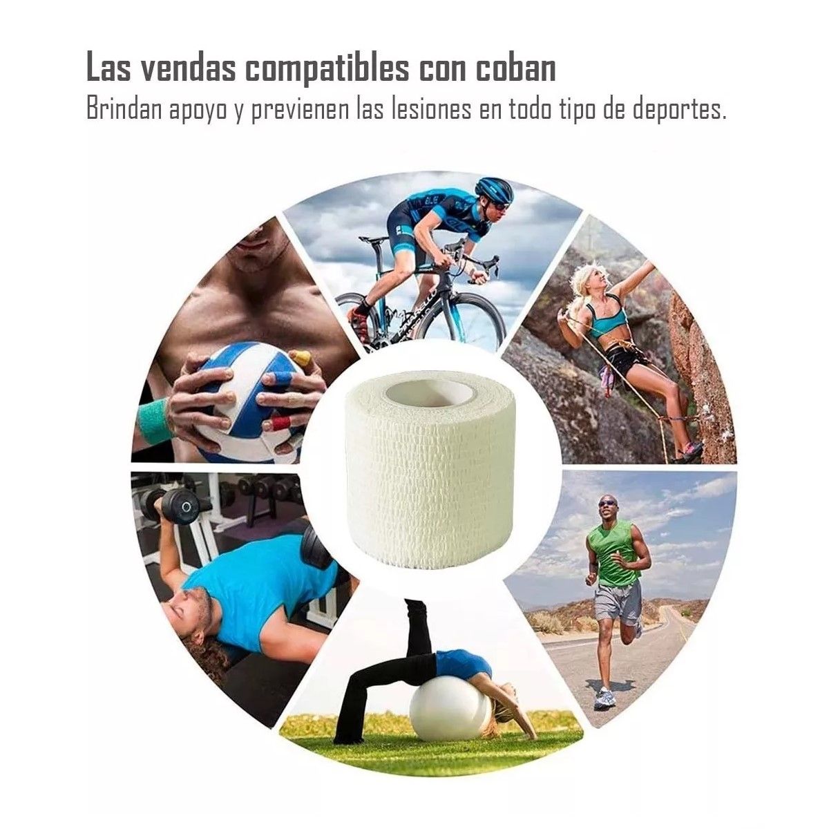 GENERICO - Venda Autoadherente Compatible Con Coban 5cm X 4.5mt - 1 Und Blanco