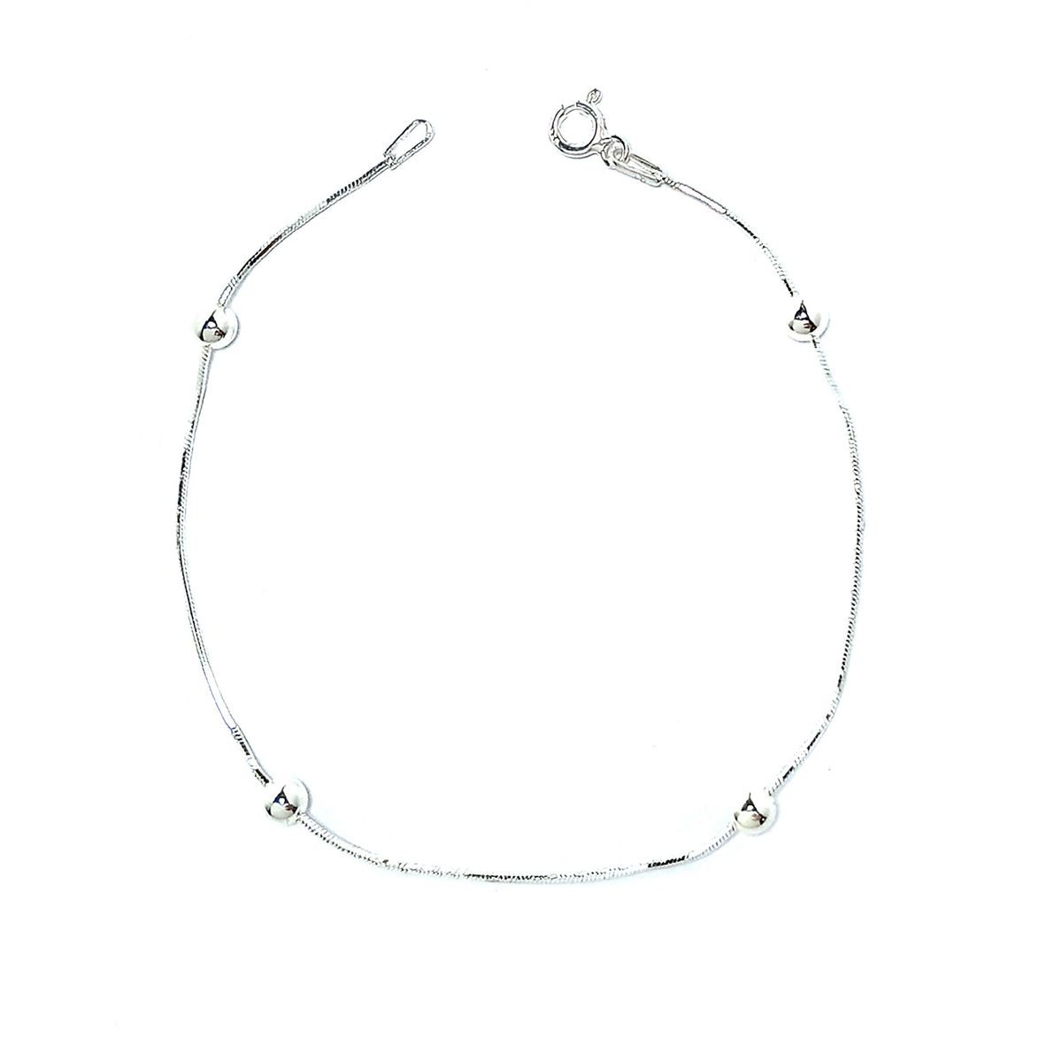 COGGIOLA - Pulsera Cola De Topo 4 Bolitas Plata Fina 925