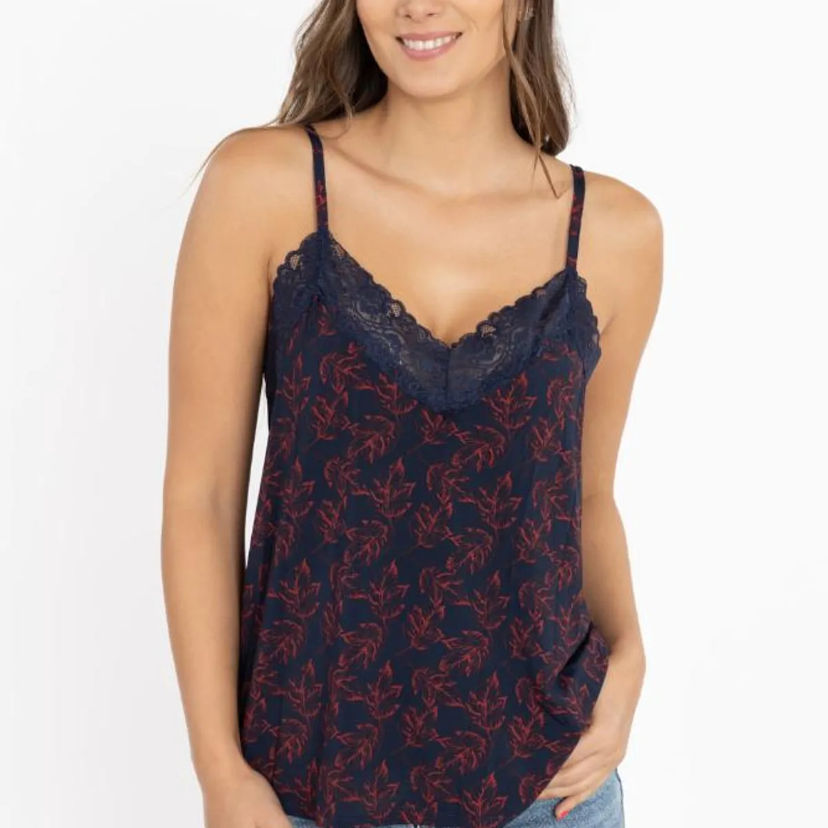 KAYSER - Polera microfibra y encaje 6008-AZU Kayser KAYSER